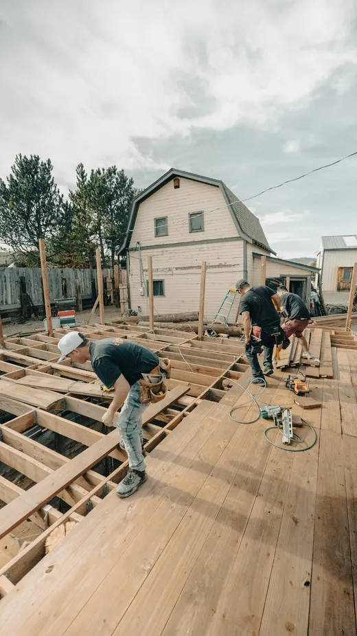 Outdoor deck installation